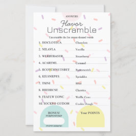 Lámina Flavor Frenzy Word Scramble ANSWKEY