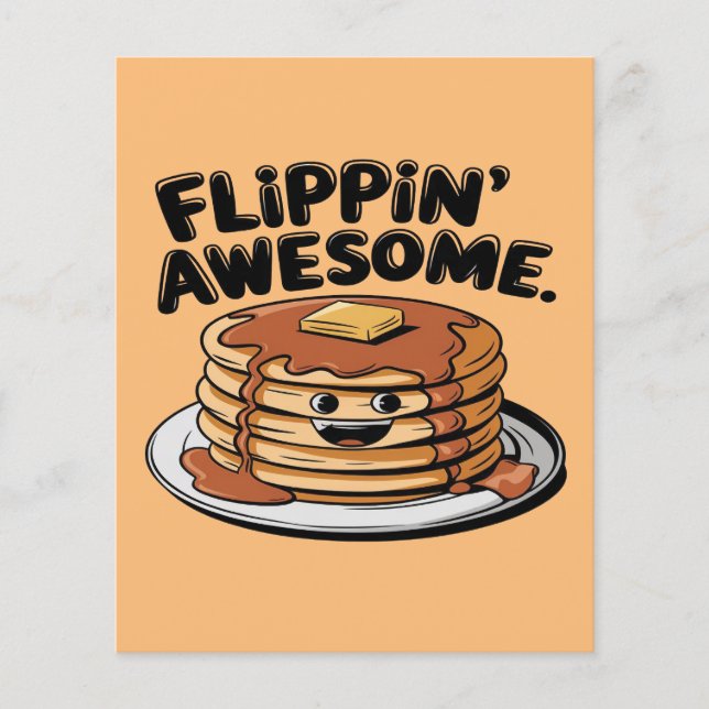 Lámina Flippin 'Awesome Pancake Stack Funny Breakfast (Anverso)