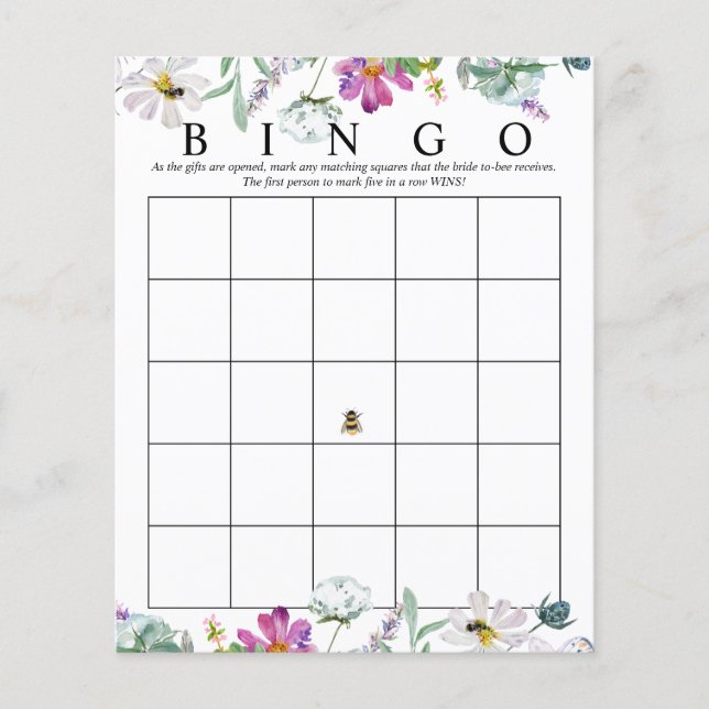 Lámina Flor acuática | Bingo de novia | Juegos (Anverso)