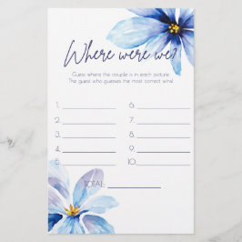 Lámina Flor azul marina ¿Dónde estábamos los juegos de du