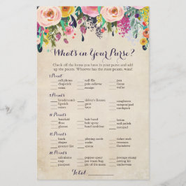 Lámina Flor colorida ¿Qué hay en tu juego de bolso?