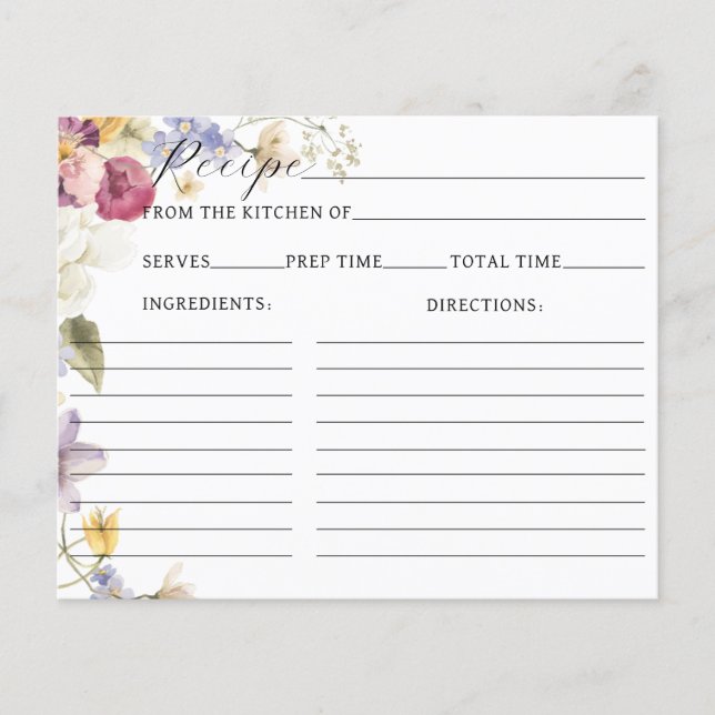 Lámina Flor de amor Receta Rustica de Ducha de Novias (Anverso)