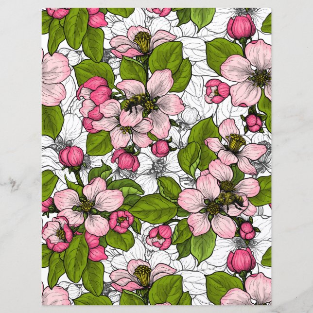 Lámina Flor de Apple en blanco (Anverso)