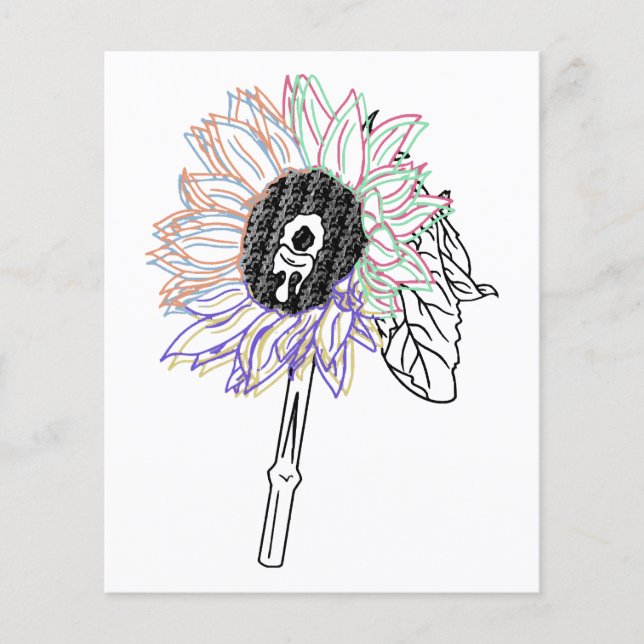 Lámina Flor de Arcoíris Arte Divertido (Anverso)