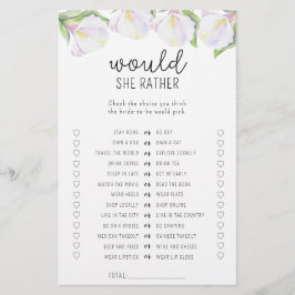 Lámina Flor de Calla - ¿Prefiere un juego de ducha de nov