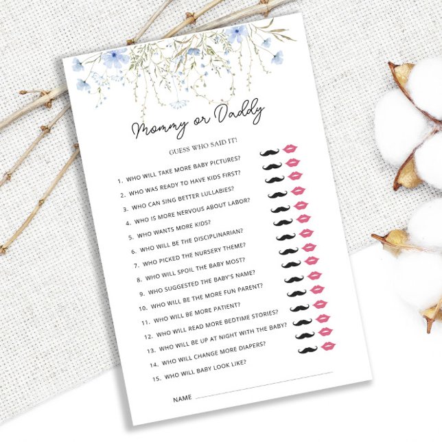 Lámina Flor De Cornflower Baby Shower Mamá O Papi (Subido por el creador)