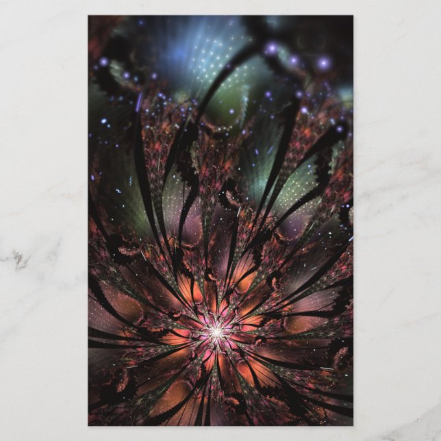 Lámina Flor de fantasía fractal suave y delicada (Anverso)