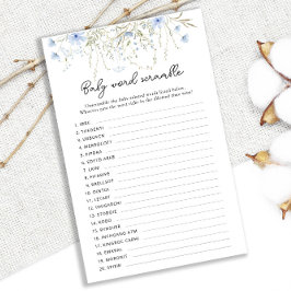 Lámina Flor de maíz azul Baby Shower Palabra de bebé