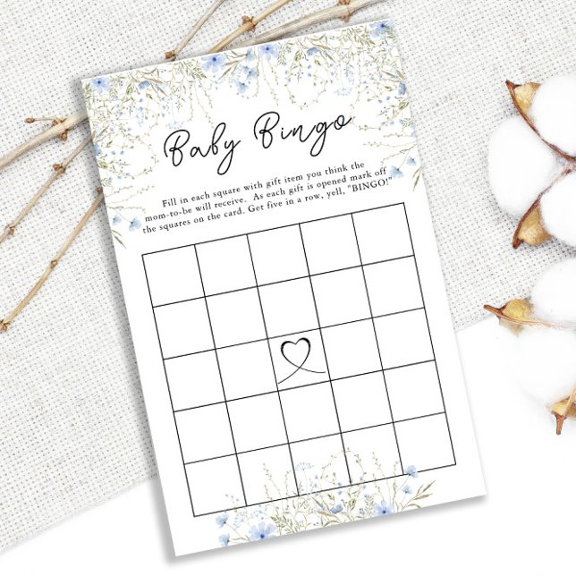 Lámina Flor de maíz azul Flor silvestre Baby Shower Bingo (Subido por el creador)