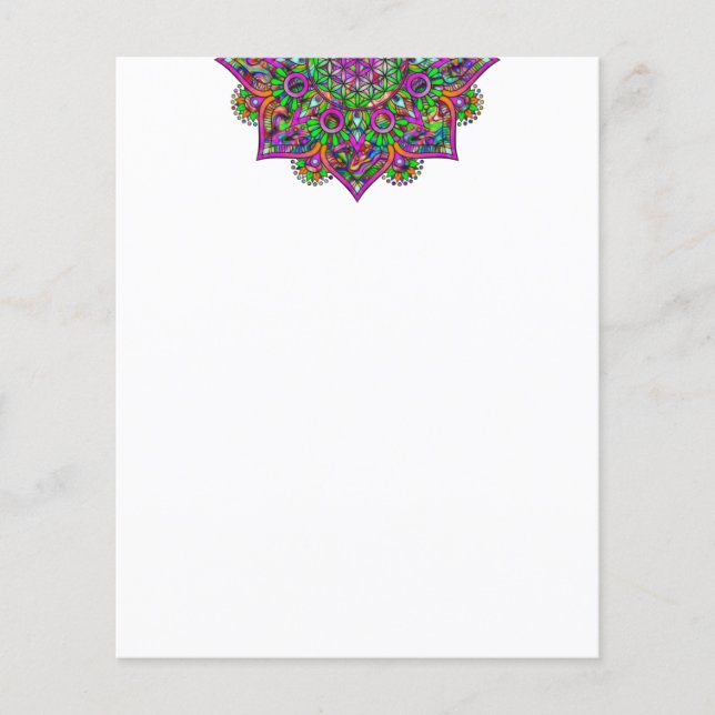 Lámina Flor de vida - Mandala india 1 (Anverso)