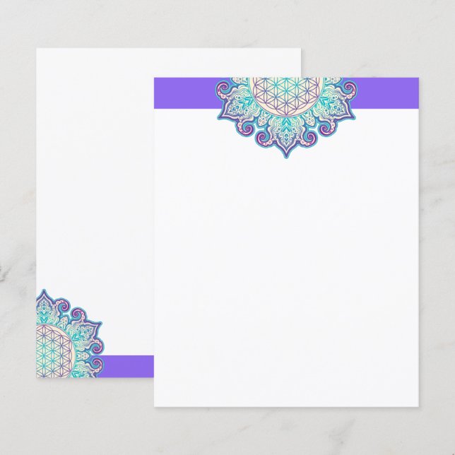 Lámina Flor de vida - Mandala india 2 (Anverso / Reverso)