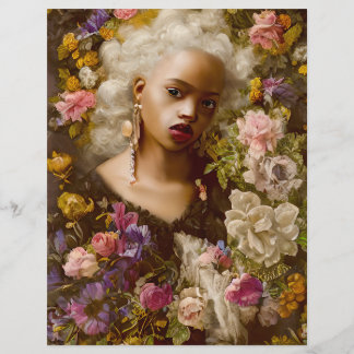 Lámina Flor entre Flores Papel de Scrapbook Antiguo