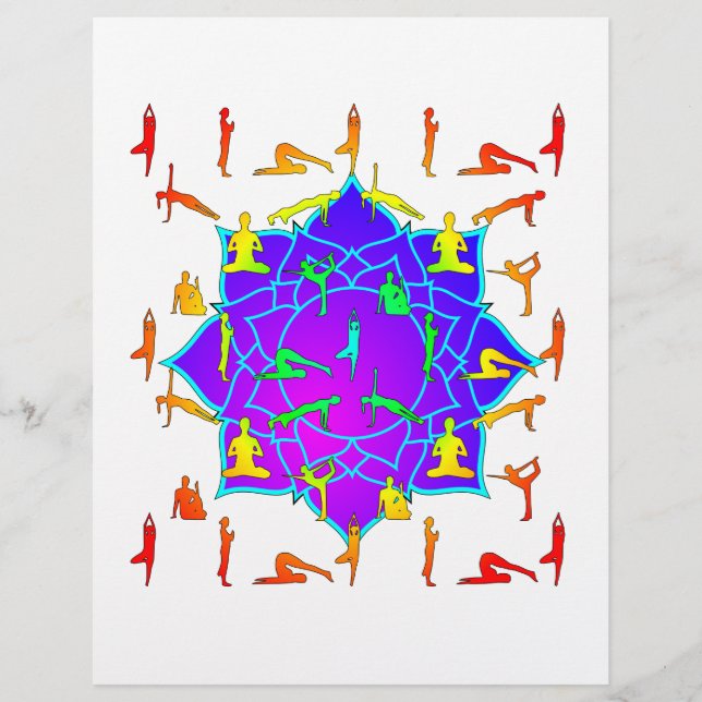 Lámina Flor Lotus Con Polos De Yoga (Anverso)