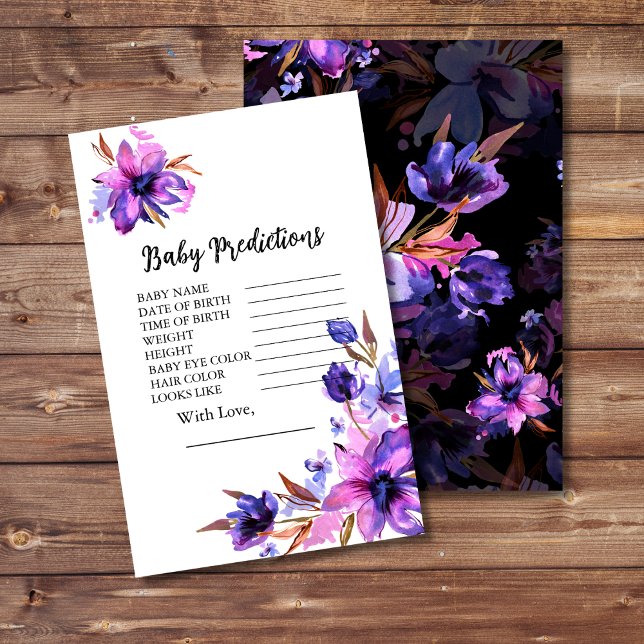 Lámina Flor morada de lavanda rosa Baby Shower Predicatio (Subido por el creador)