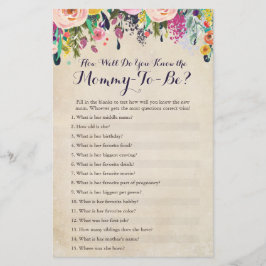 Lámina Flor Qué Bien Conoce La Prueba De La Mamá