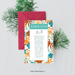 Lámina Flor silvestre colorida de tipo Bloom Retro No