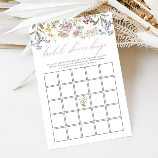 Lámina Flor silvestre ducha de novia Bingo Floral Boho ro (Subido por el creador)