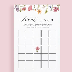 Lámina Flor silvestre Floral Bridal Shower Bingo Game Car