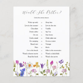 Lámina Flor silvestre floreciente preferiría jugar