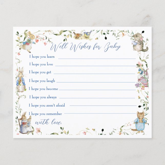 Lámina Flor silvestre Peter the Rabbit desea un bebé (Anverso)