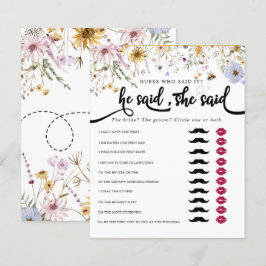 Lámina Flor silvestre primavera | Bee Bridal Shower Game