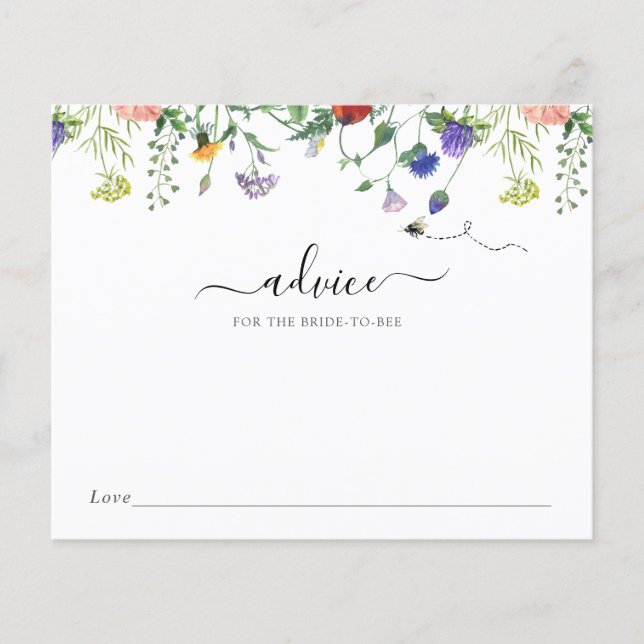 Lámina Flor silvestre y consejo de abeja para la novia (Anverso)