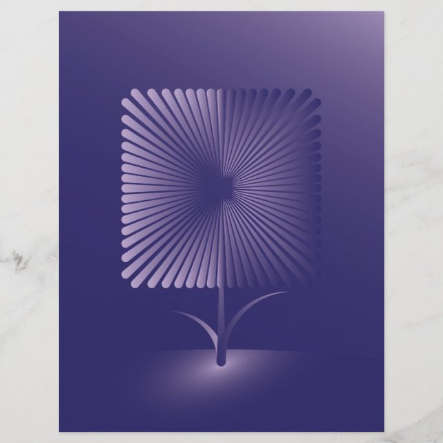 Lámina Flor violeta cuadrada (Anverso)