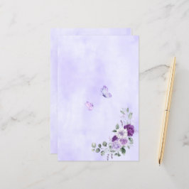Lámina Floral Acuarela Morada Elegante