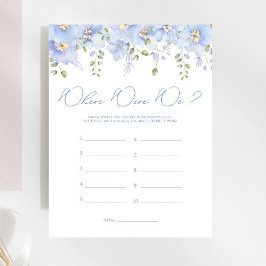 Lámina Floral azul donde estábamos los juegos de ducha de