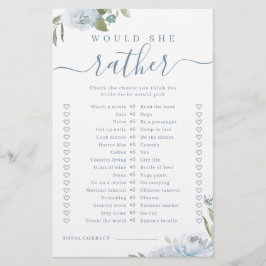 Lámina Floral azul le gustaría un juego de ducha de novia