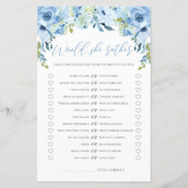 Lámina Floral azul ¿Prefiere un juego de ducha puente?