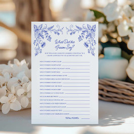 Lámina Floral azul ¿Qué hizo el juego de novias en Groom?