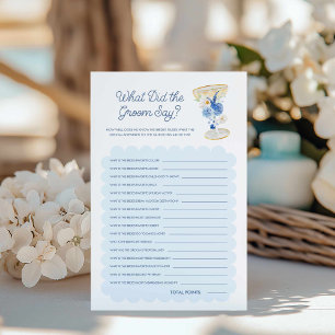 Lámina Floral azul ¿Qué hizo el juego de novias en Groom?