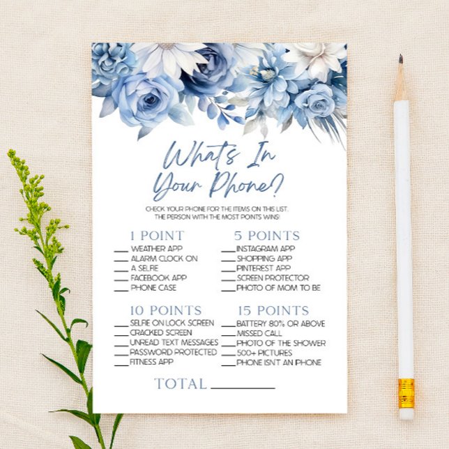 Lámina Floral azul turbio en tu juego de Baby Shower para (Subido por el creador)