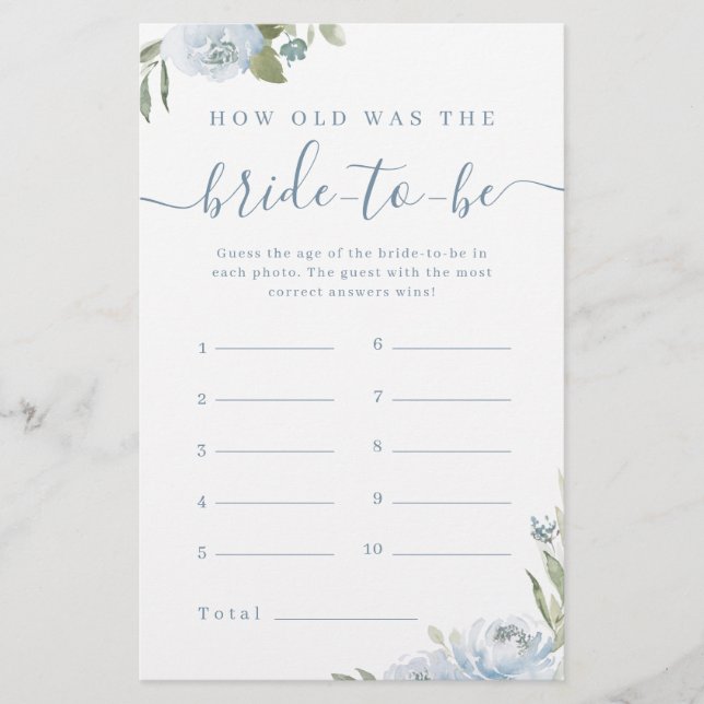 Lámina Floral azul turbio, qué edad tenía el juego de nov (Anverso)