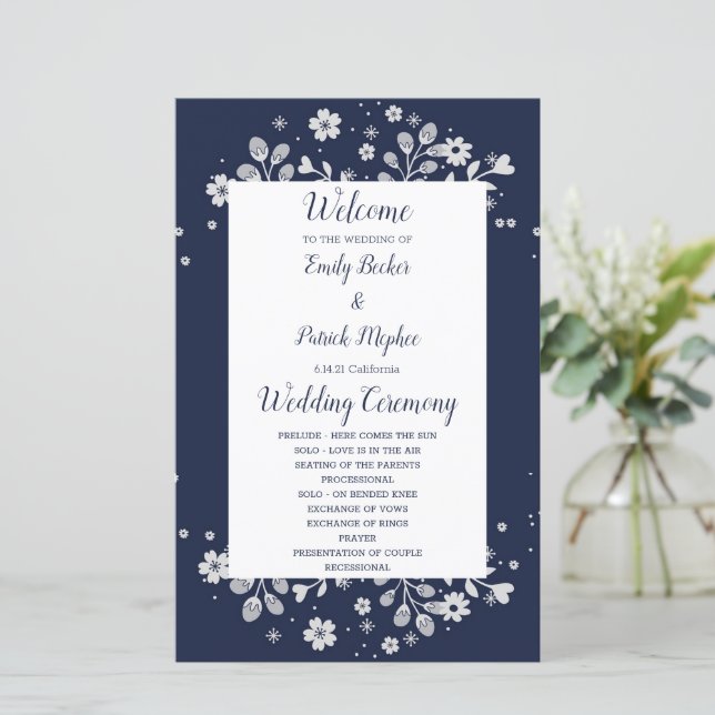 Lámina Floral blanca (Anverso de pie)