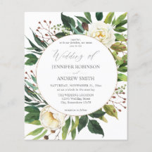 Floral blanca y verde presupuesto 2 Boda