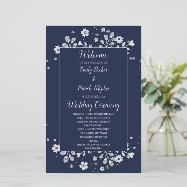 Lámina Floral Blanco (Anverso de pie)