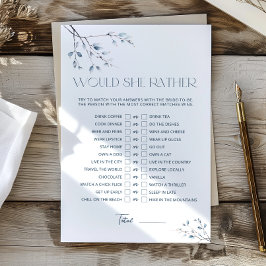 Lámina Floral Blue Bridal Shower preferiría jugar