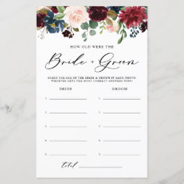 Lámina Floral borgoñona de cuán vieja era el juego de nov