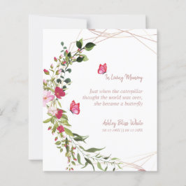 Lámina Floral Botanical Butterflies Memorial Dear Ones