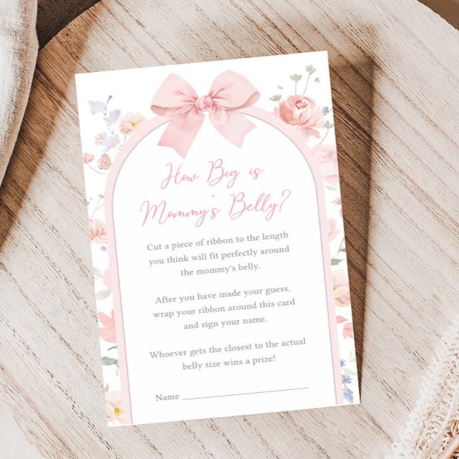 Lámina Floral Bow Baby in Bloom Shower How Big Is Game (Subido por el creador)