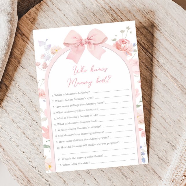 Lámina Floral Bow Baby in Bloom Shower Who Knows Mom Game (Subido por el creador)
