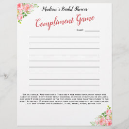 Lámina Floral Bridal Shower Icebreaker 💕 5 Word Diversió
