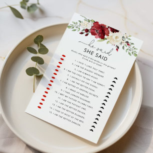 Lámina Floral burgundy Dijo que dijo un partido de novias