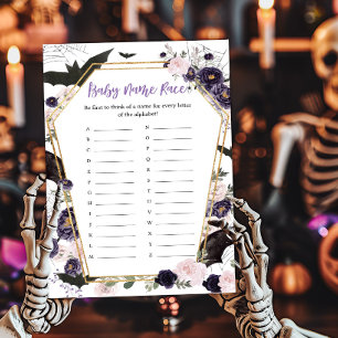 Lámina Floral Coffin gótico Nombre Bebé Race Juego