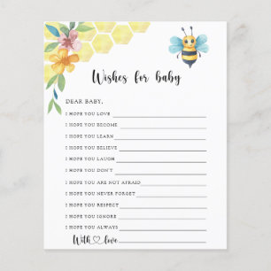 Lámina Floral de abejas - juego Fiesta deseos de bebé