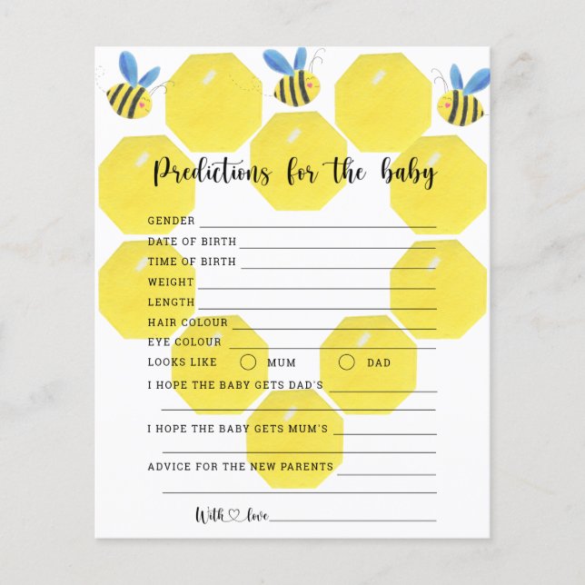 Lámina Floral de abejas - predicciones y consejos para be (Anverso)