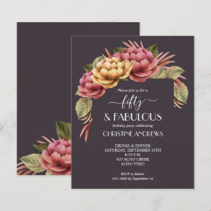 Lámina Floral de acuarela presupuestaria 50 invitaciones
