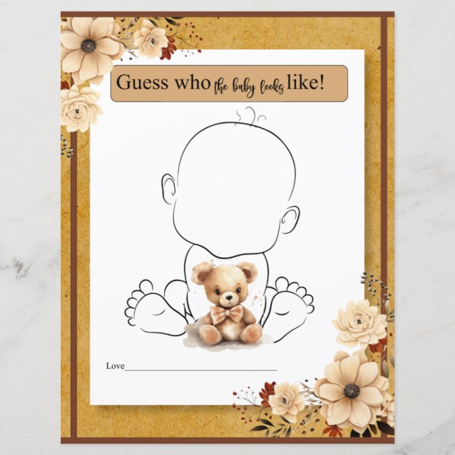 Lámina Floral de boho ruso que beberá parece juego (Anverso)